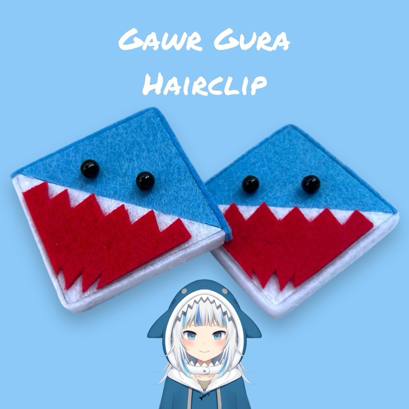 Jepit Gawr Gura Shark/Gawr Gura Hairclip - Cosplay Gawr Gura JDw1