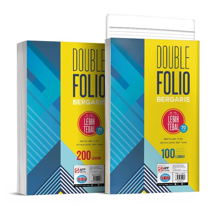 

SINAR DUNIA Kertas Double Folio Bergaris 100 Lembar (1 Pak)