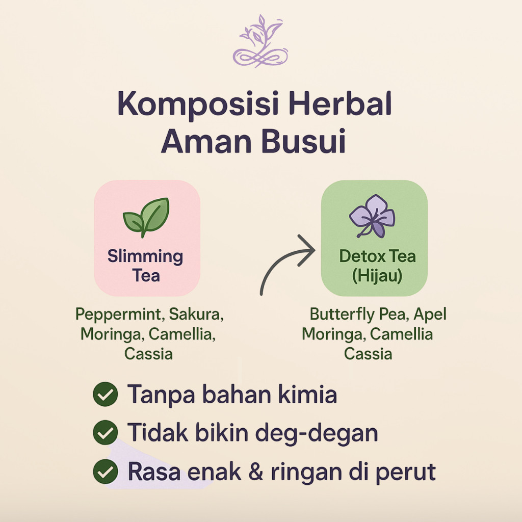 Paket 2in1 Elmina Slim Teh Detox + Slimming Tea Teh Diet Herbal Pelangsing BPOM & Halal