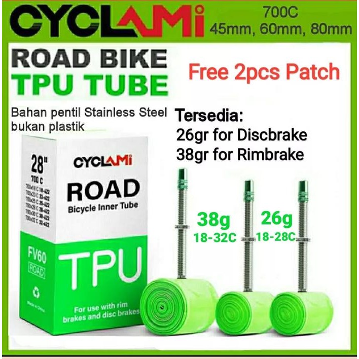 Ban Dalam Roadbike Super Ringan Ridenow 700C 18-32C