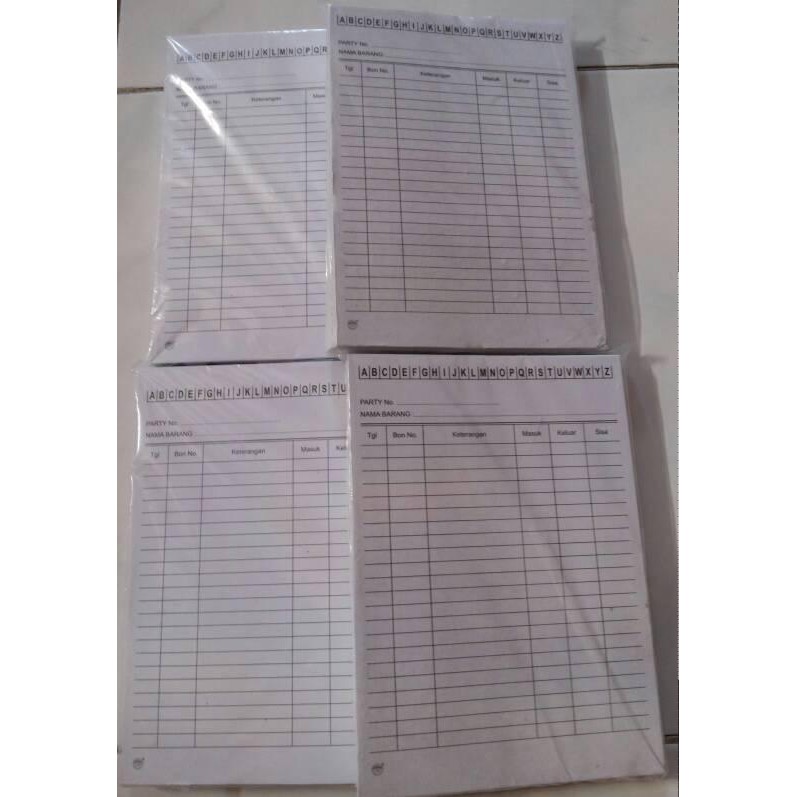 

Kartu Stok Persediaan Putih Kecil / Stock Card