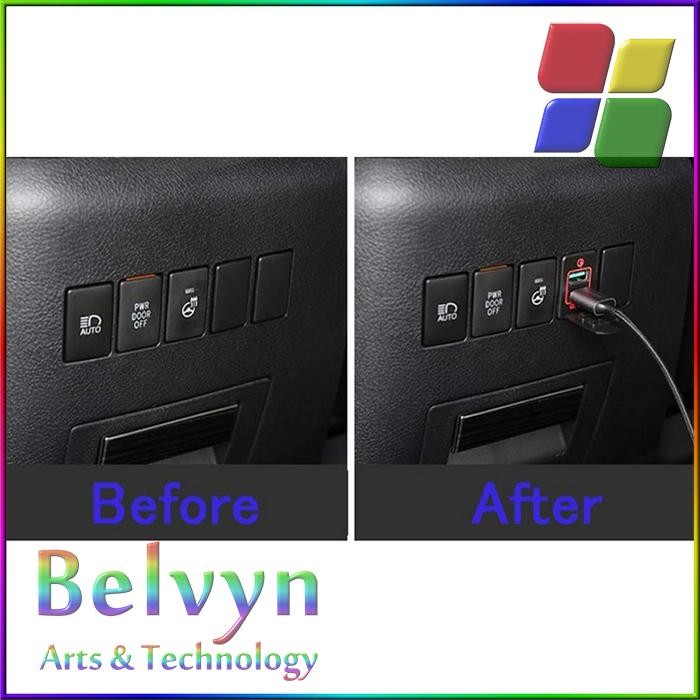 ADOREHER AD23 - CHARGER MOBIL DASHBOARD LED DUAL PORT USB 3.0 QUICK CHARGING FOR TOYOTA NISSAN