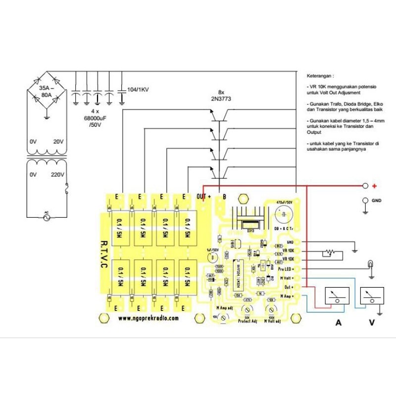 Kit power supply rtvc 60 amper fiber