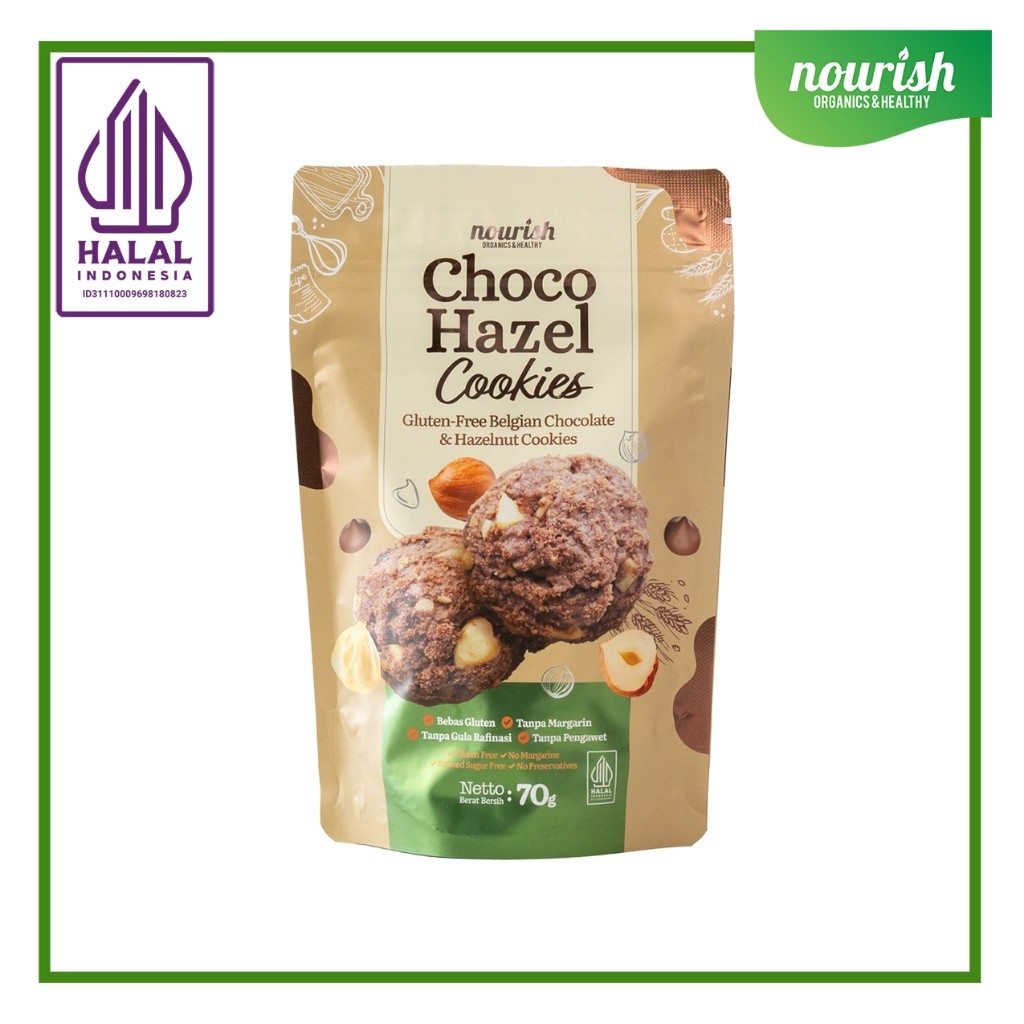 

Choco Hazel Cookies - Gluten Free Belgian Chocolate & Hazelnut Cookies 70gr WE!!