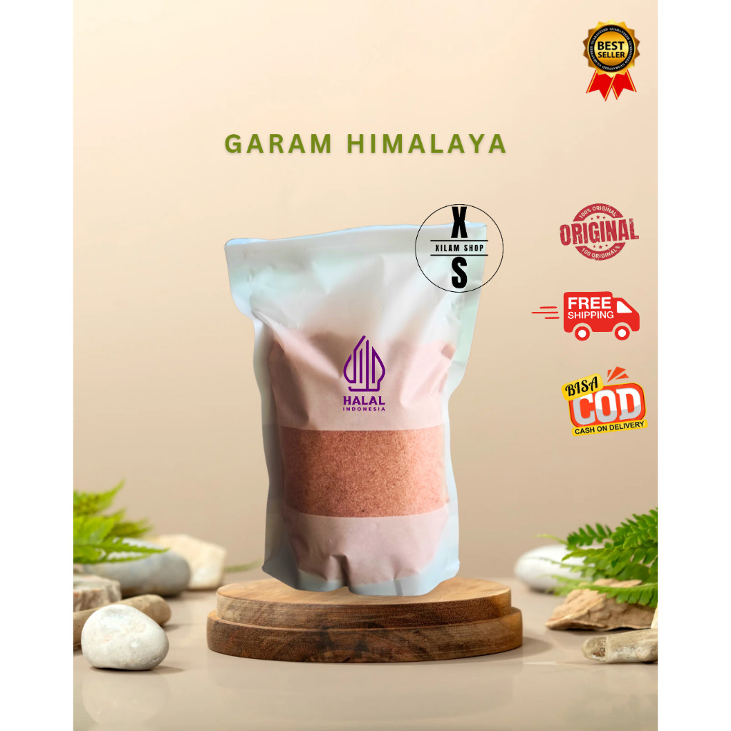 

Garam Himalaya Organic Premium 1kg/ Garam Himalaya (pink salt) / Garam Himalaya Original