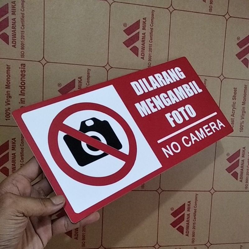 

Dilarang Mengambil Foto Sign In Label Acrylik STIKER CUTING