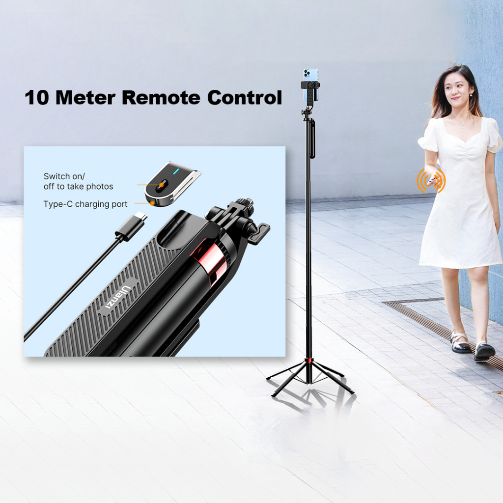 ULANZI MA-09 Selfie Stick with Remote for Action Cam & Smartphone