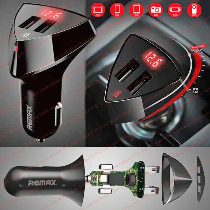 Adaptor Cas HP Gadget di Mobil Car ette Plug Accu Voltage Display