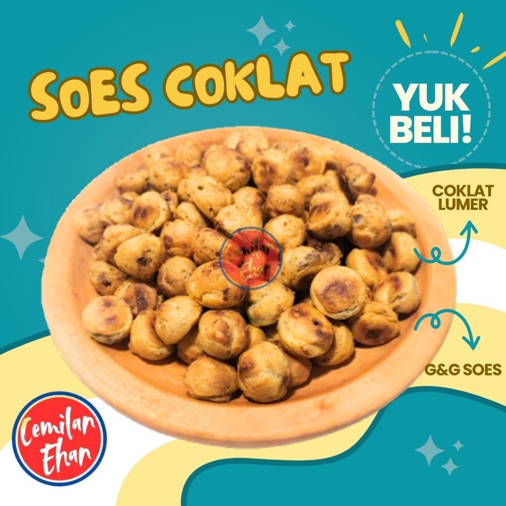 

Olivoliv Snack Soes Coklat Cokelat - 250Gr Halal Kue Sus Kering Isi Soes Coklat Lumer