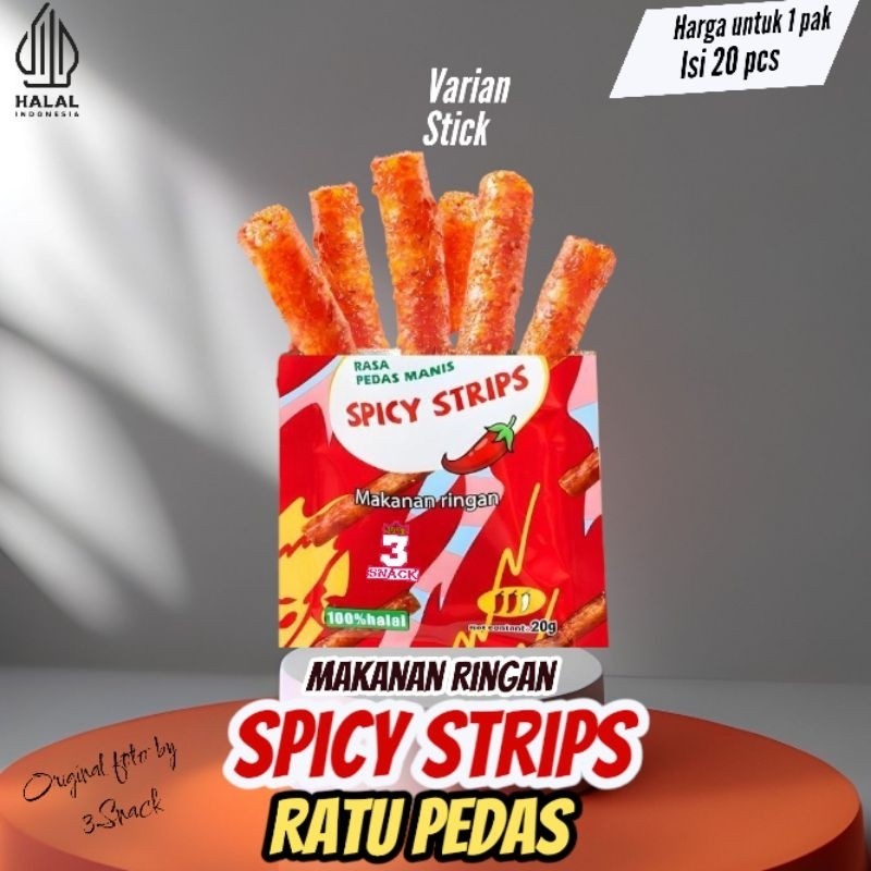 

Olivoliv Snack 1 Pak Ratu Pedas Spicy Strips & East Flame Isi 20