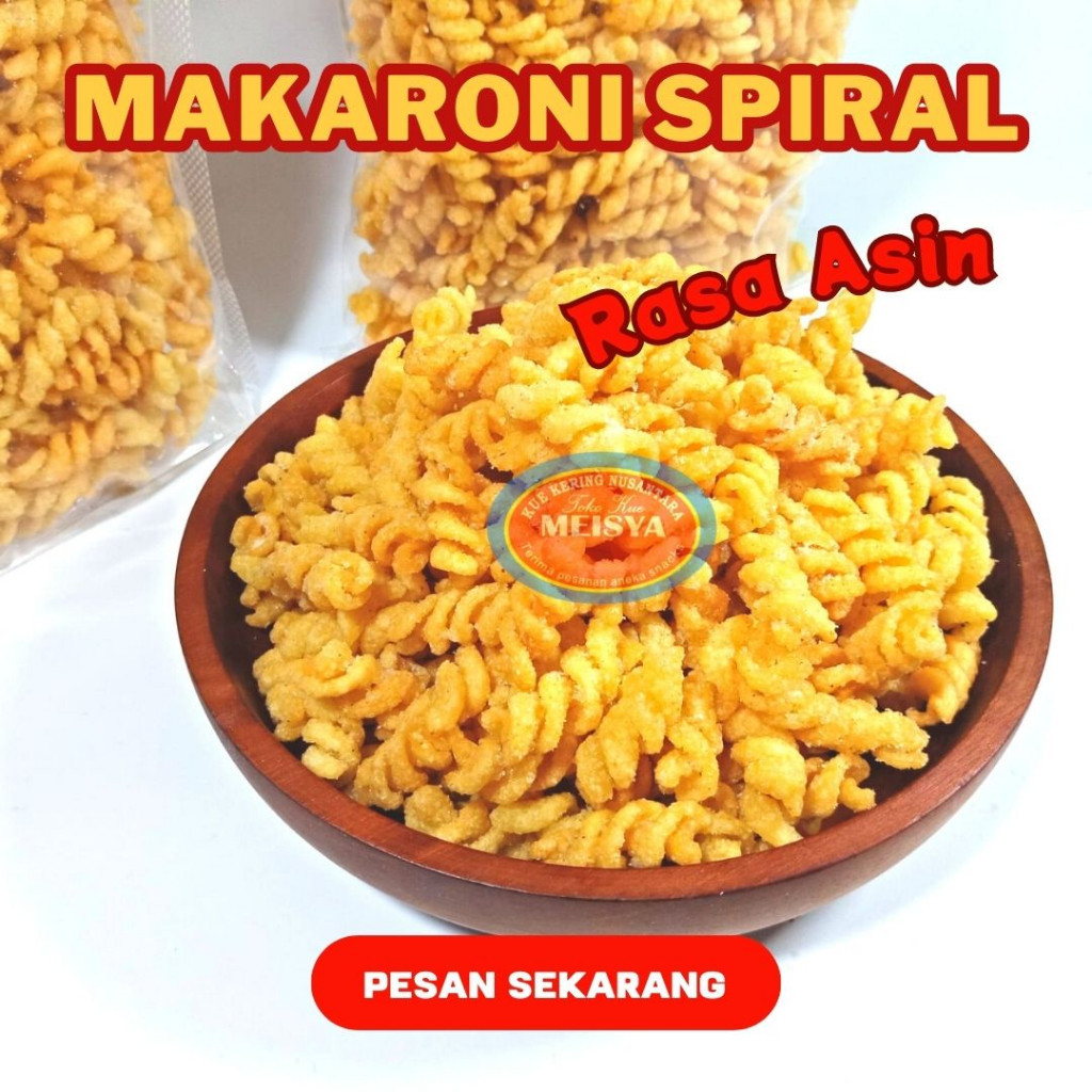 

Olivoliv Snack Makaroni Spiral Macaroni Spiral Rasa Pedes Berat Bersih 250 Gr - Pedas
