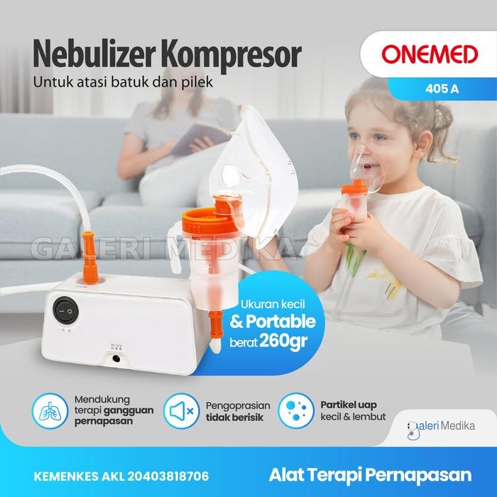 Nebulizer Onemed 405A Compressor Nebuliser Untuk Anak Terbaik Murah Original Rechargeable Bagus C2W9