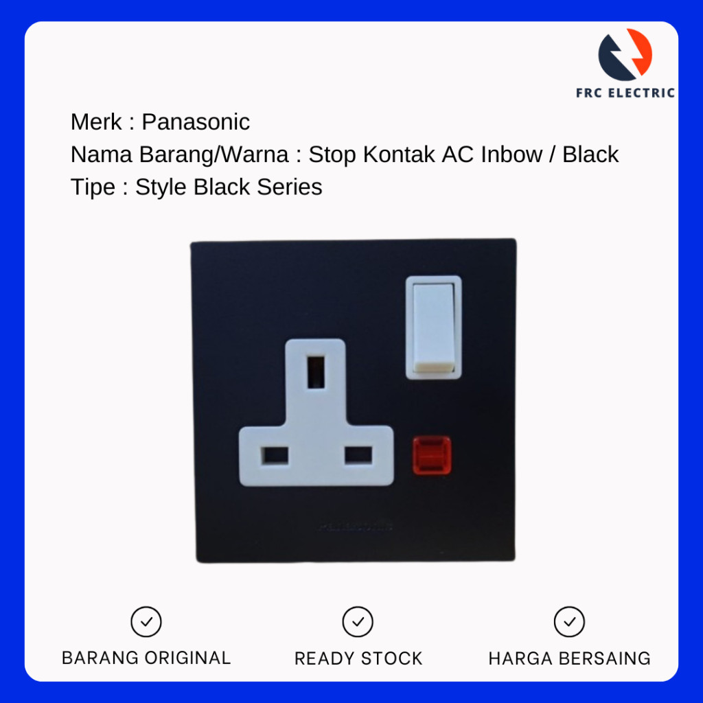 Saklar Panasonic Hitam Style Black Series - Saklar Listrik Style Panasonic - Sakelar Listrik