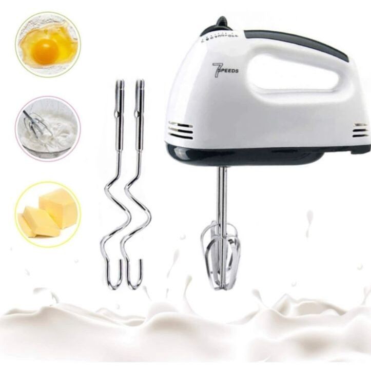 Super Hand Mixer Elektrik Pengaduk 7 Kecepatan Otomatis Alat Pengaduk Adonan