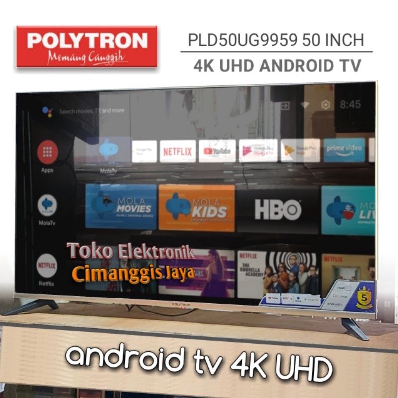 Smart tv led Polytron 50 inch 55 inch google android