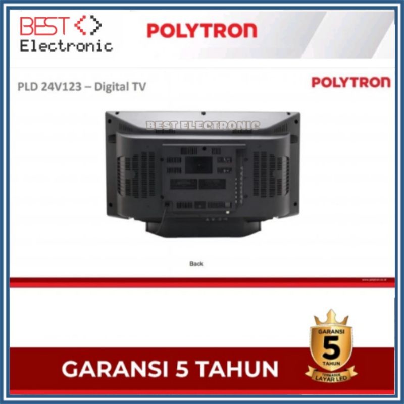 TV DIGITAL tabung LED TV POLYTRON 24 inch PLD 24V123 / 24V223 USB MOVIE