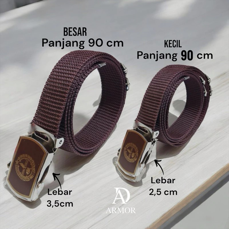 Ikat Pinggang Sabuk Pramuka UKURAN KECIL.BESAR.JUMBO SABUK RODA Coklat