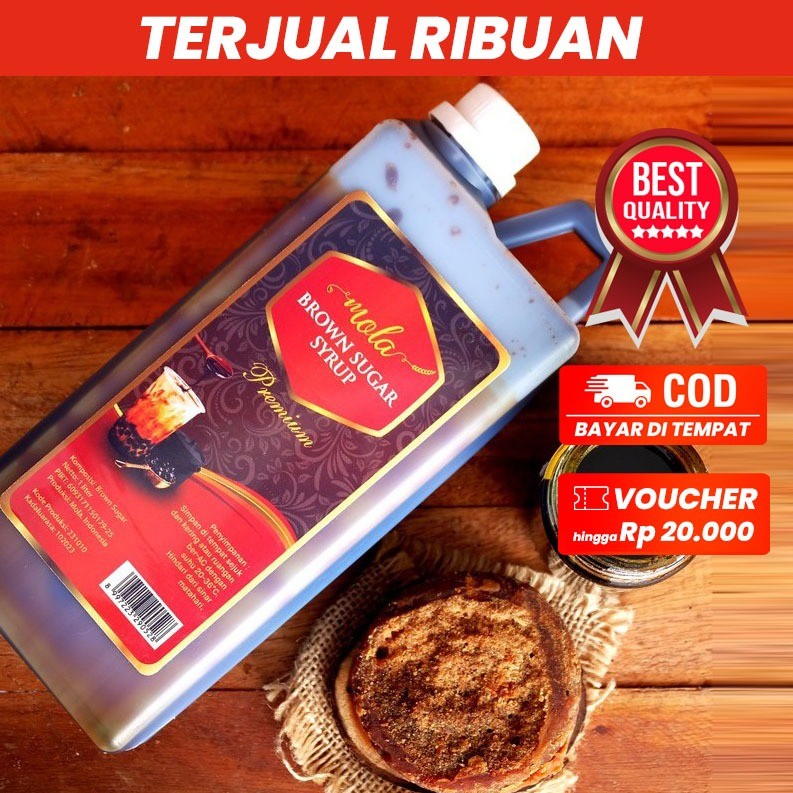 

Mola Brown Sugar Cair 1 Liter Premium seperti Xing Fu Tang, Tiger, Kokumi Sugar dll