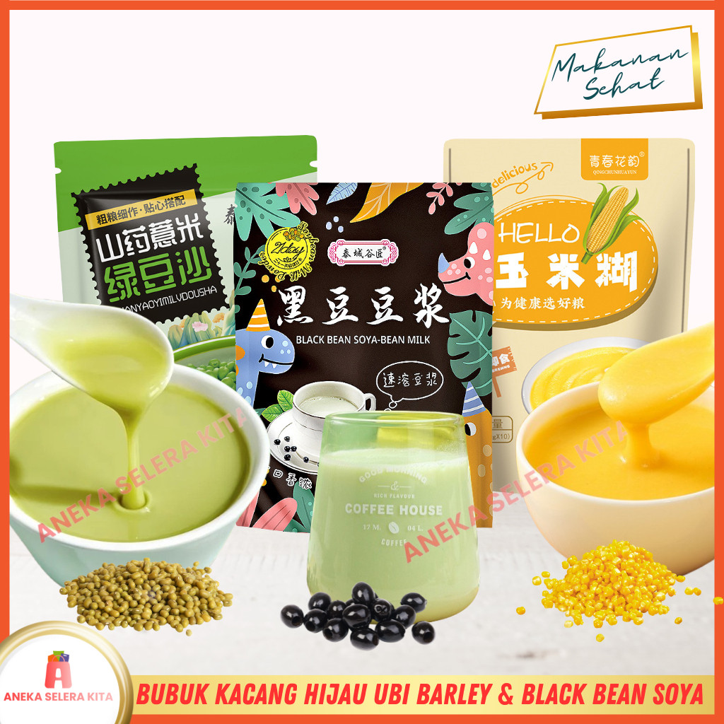 

Minuman Sehat Bubuk Instan Kacang Hijau Barley Ubi, Bubuk Instan Susu Kacang Hitam & Bubur Jagung