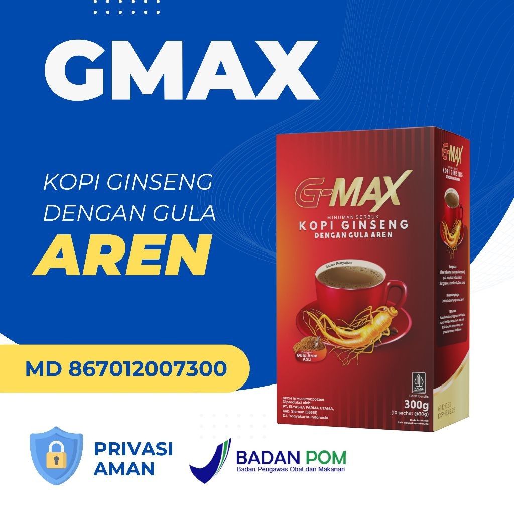

KOPI G MAX ORIGINAL 100% BPOM & HALAL - KOPI STAMINA PRIA TAHAN LAMA AMAN G-MAX KOPI GINSENG COFFEE