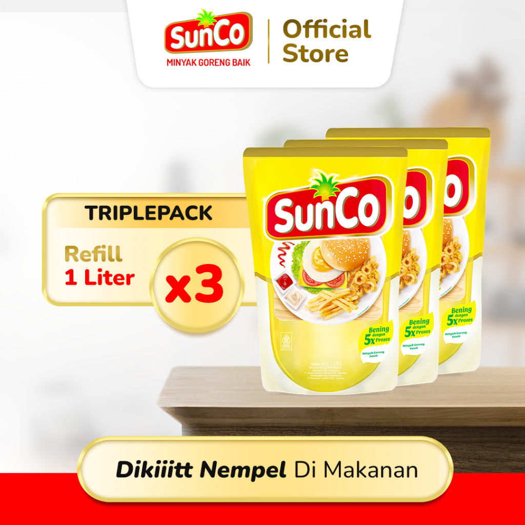 

SUNCO MINYAK GORENG REFILL 1L TRIPLEPACK KRISPI BENING TERLARIS