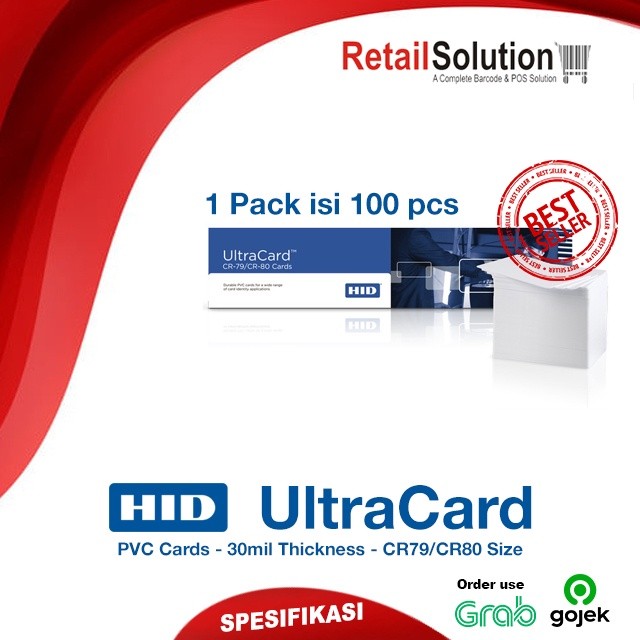 

HID Fargo UltraCard CR80 NOCO 100PCS - Blank Card Polos