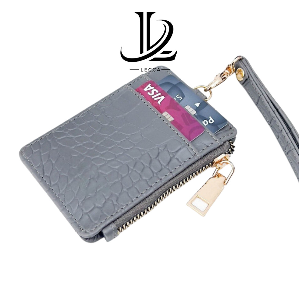 

LECCA NAVILA LANYARD ID CARD HOLDER NAME TAG KULIT CROCO DUA SISI BOLAK BALIK