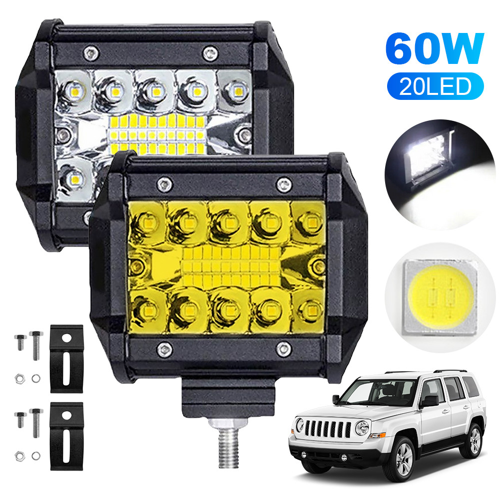 IMPORT 4 Inch Car LED Light Bar 6000K 20 LED Work Light Spot Flood Combo Beam Light