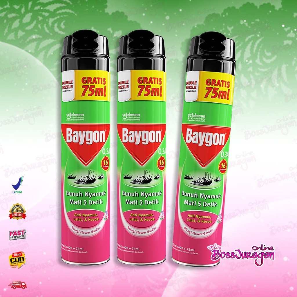 (Boss) Baygon Jumbo Spray 600 + 75 Ml Murah