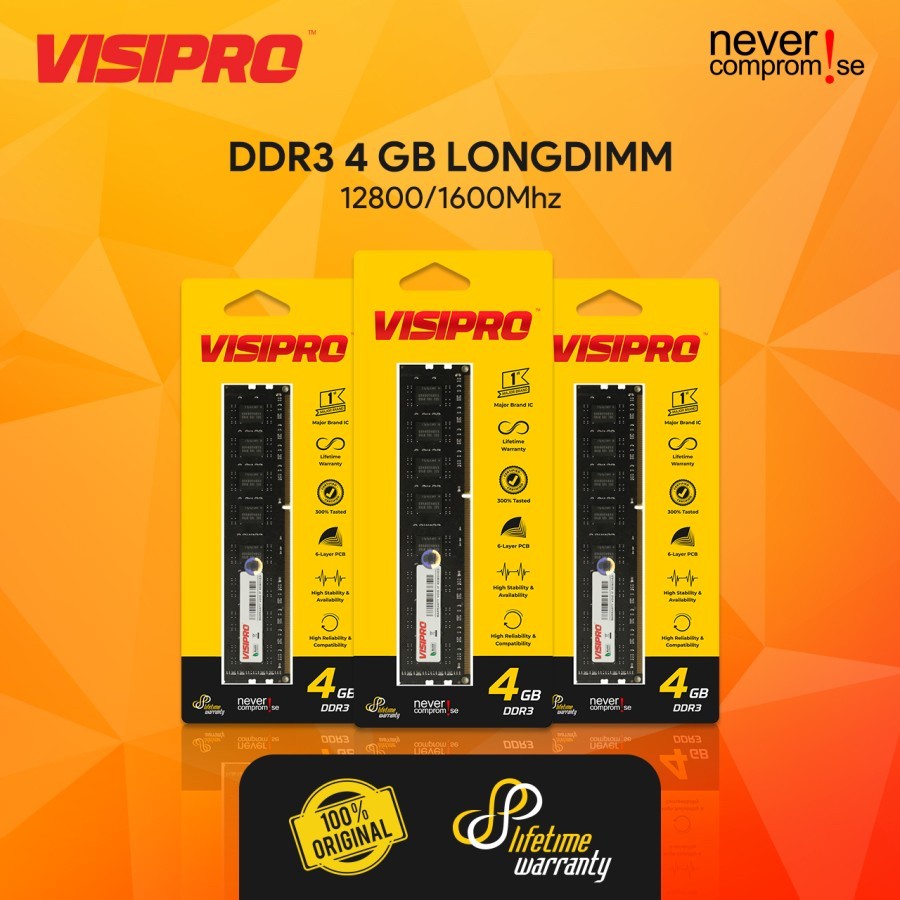 MD RAM PC DDR3 4GB/8GB DDR3 PC 12800 Visipro