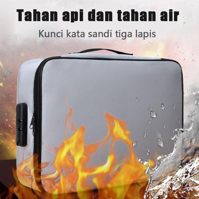 

Document Bag Tas Penyimpan Dokumen Tahan Api & Air Koper Berkas Dokumen Sertifikat Tempat Berkas Map