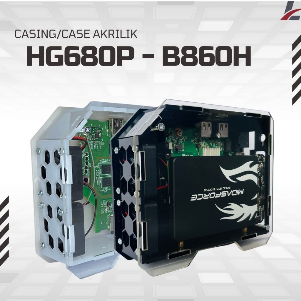 MD CASE/CASING AKRILIK UNTUK STB HG680P& B860H V1/V2/V5 NAS,OPENWRT