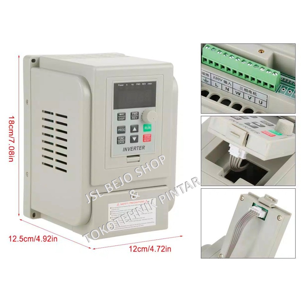 MD Inverter Variable Motor VFD 1.5KW/2 HP & 2.2 KW/3 HP Input 1-Phase Output 3-Phase AC