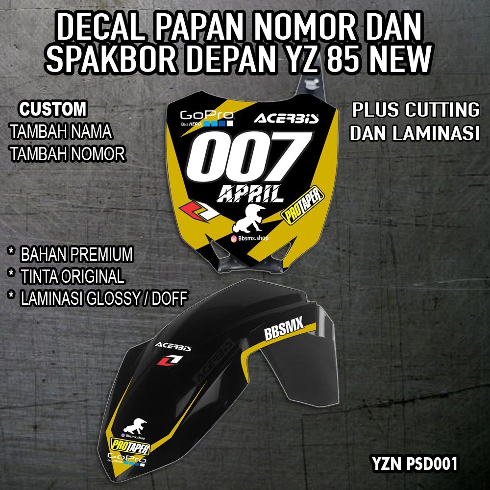 Bergaransi Decal Papan Nomor Dan Spakbor Depan Yz 85 New Decal Papan Nomor Dan Spakbor Depan Yz 85