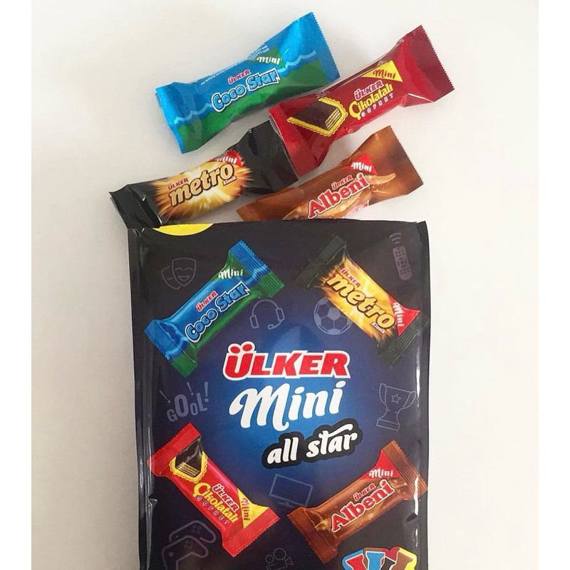 

COKLAT ULKER MINI TURKI ULKER MINI ALL STAR FROM TURKI HALAL WAFER COKLAT TURKI GOFRET TURKI