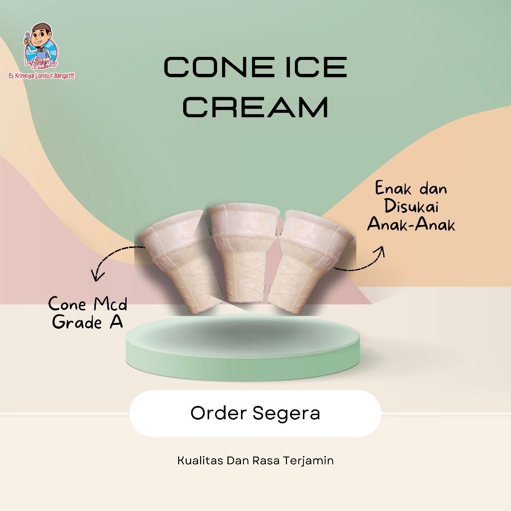 

CUP/CONE/KERUPUK - ESKRIM/ES KRIM/ICE CREAM MCD MCDONALD ISI 300PCS DIAMETER 5.5CM