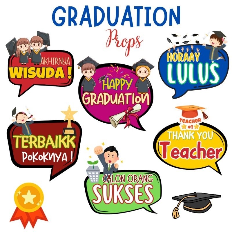 viral Props Graduation Kelulusan Wisuda Photobooth