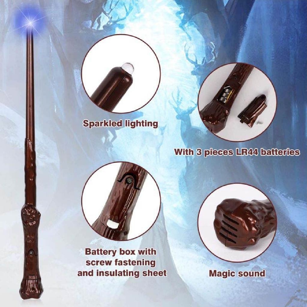 Tongkat Sihir Harry Potter Tongkat Penyihir Lampu + Suara Wand Tongkat Penyihir