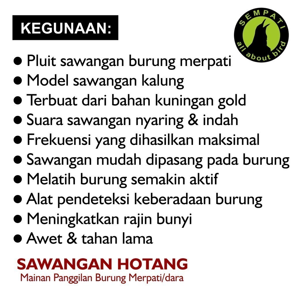 SEMPATI SAWANGAN KALUNG LONCENG KUNINGAN SAWANGAN MERPATI HATONG HOTANG PLUIT PELUIT LATIH BURUNG