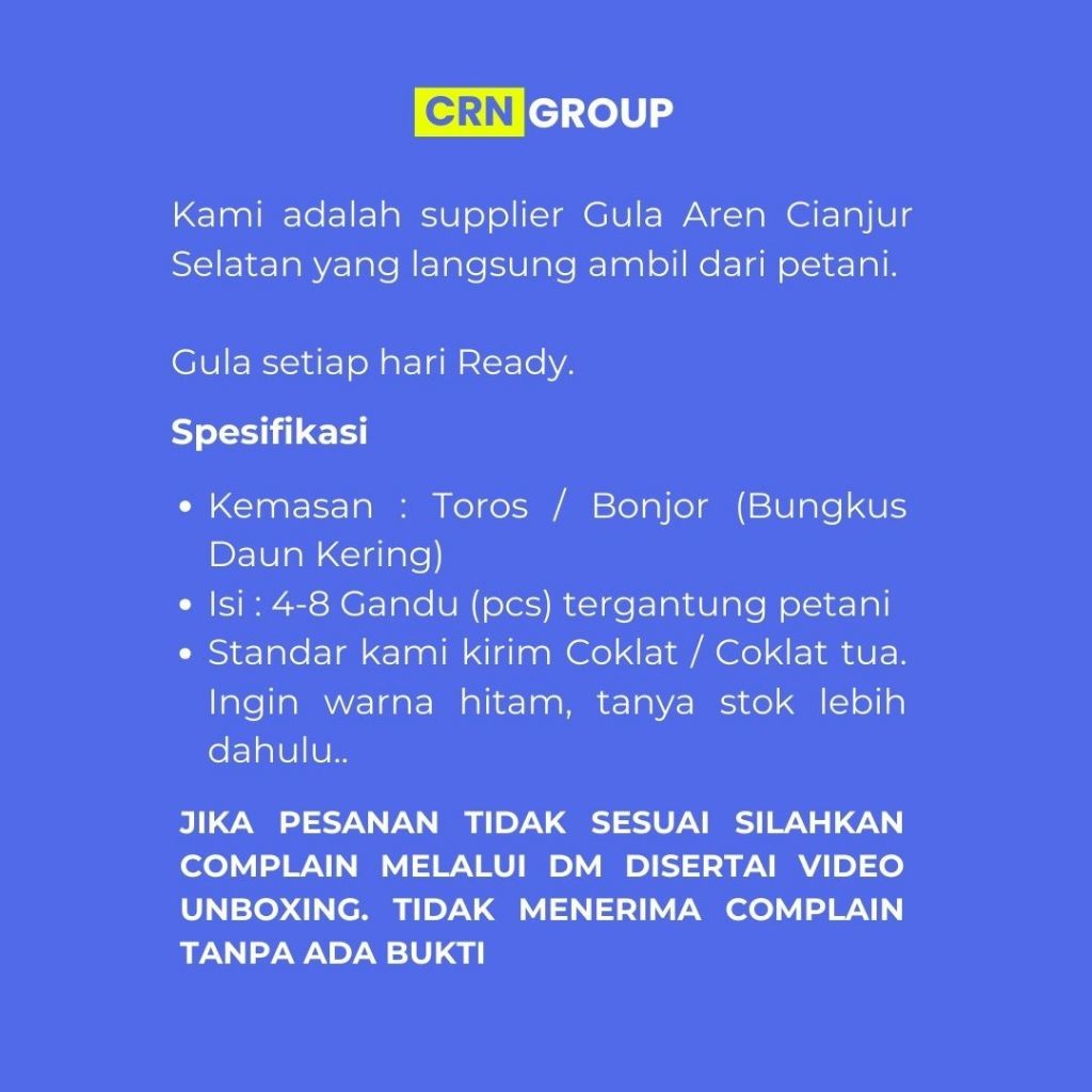 

[1 Kg] Gula Aren Asli Kemasan Daun Kering