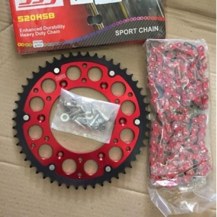 PREMIUM Gear roz 520 CRF 150L CRF 230 CRF 250 set rantai SSS 520 HBS merah