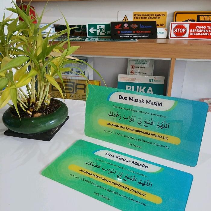 Terlaris Sign Doa Masuk/Keluar Masjid Akrilik 30Cm X 15Cm