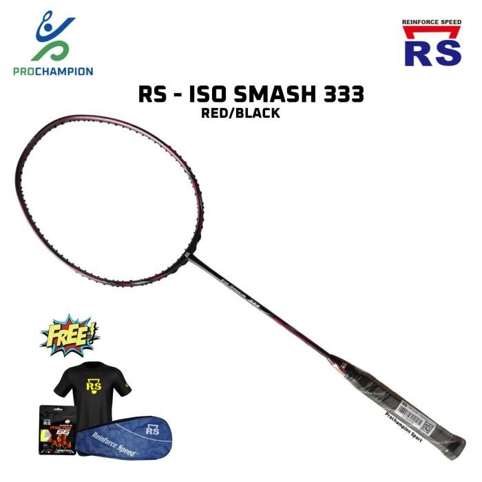 PREMIUM Raket Badminton Reinforce Speed RS Iso Smash 333 Red Black