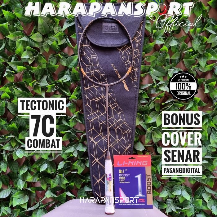 PREMIUM RAKET BADMINTON LINING TECTONIC 7C COMBAT 7 C ORIGINAL 100%