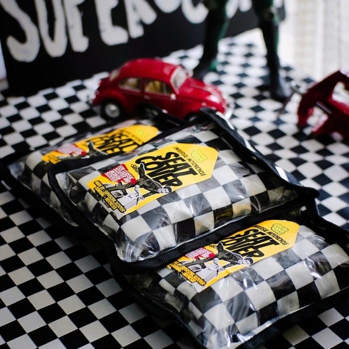PREMIUM SEAT COVER CHECKERBOARD SARUNG JOK MOTOR CATUR VESPA KLASIK MODERN