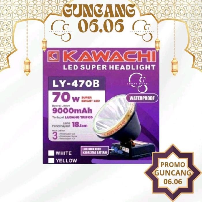 SENTER KEPALA KAWACHI 70 WATT 9000mAh