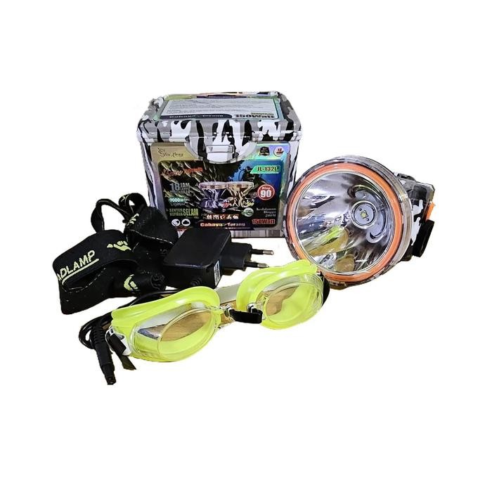 Senter Kepala LED Selam Diving 150 Watt Jinlong JL-132L Loreng AMRY Cahaya Putih Waterproof Super