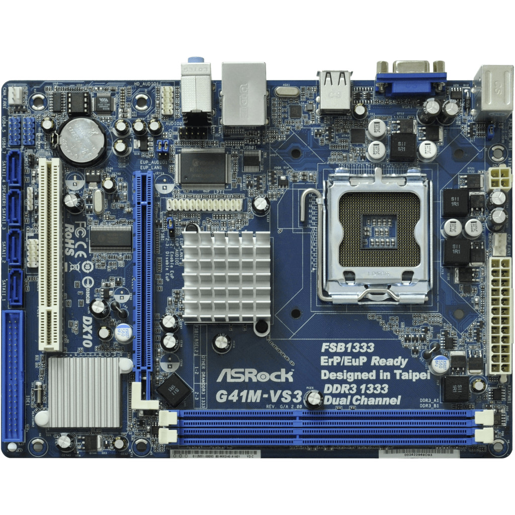 ASROCK G41M-VS3 R2.0 Motherboard LGA 775 Intel G41 2xDDR3  1333(OC) 8GB support Core 2 Quad Q8200 E8