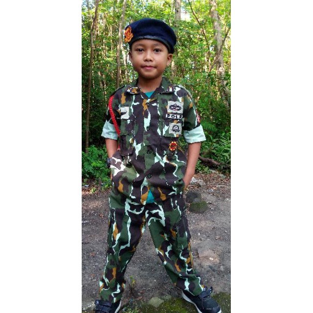 RB223 Baju Polisi Anak Brimob Loreng Kostum Brimob Loreng Baju Profesi Brimob Anak Loreng Gagah