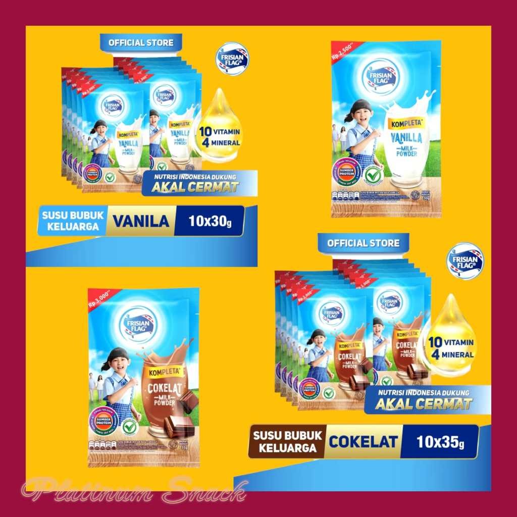 

Kompleta Frisian Flag Susu Bubuk Isi 10 @ 35 Gr & 30 Gr